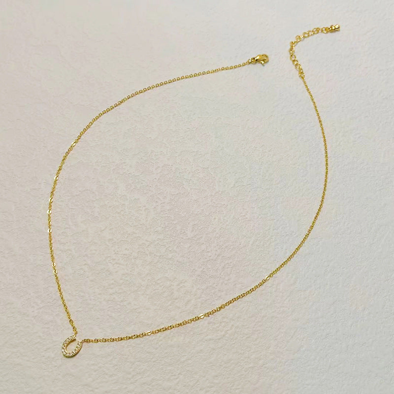 Horseshoe U-shaped Female Titanium Steel Clavicle Chain Not Easy To Necklace