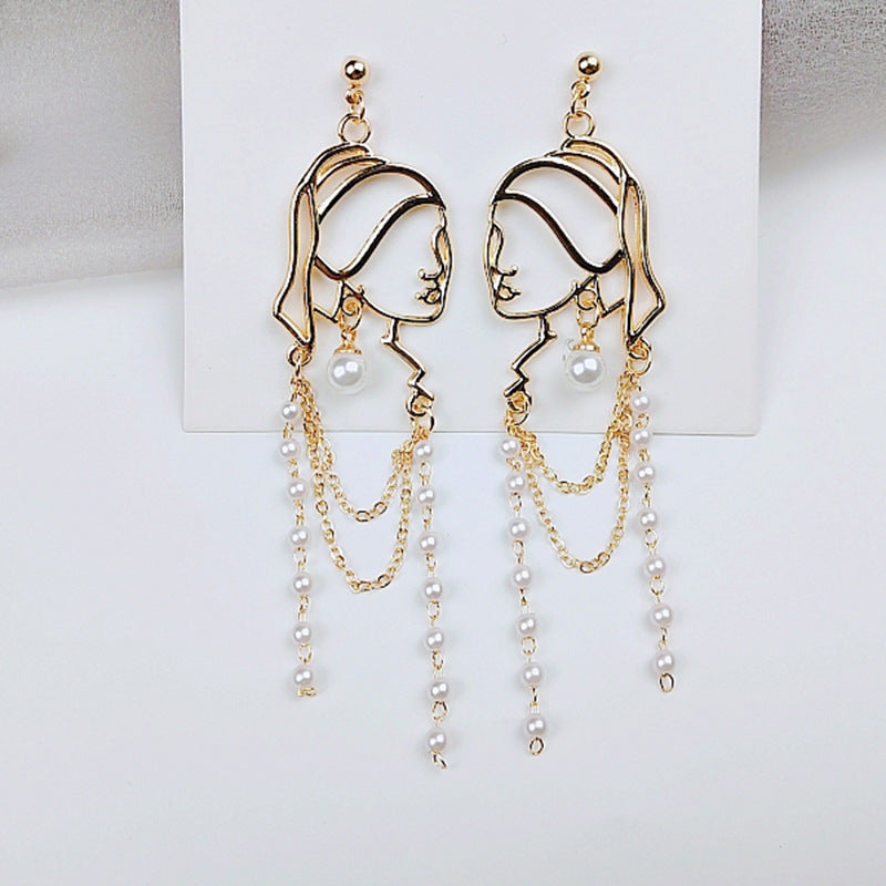 Style Retro Court Tassel Eardrops Simple Rings