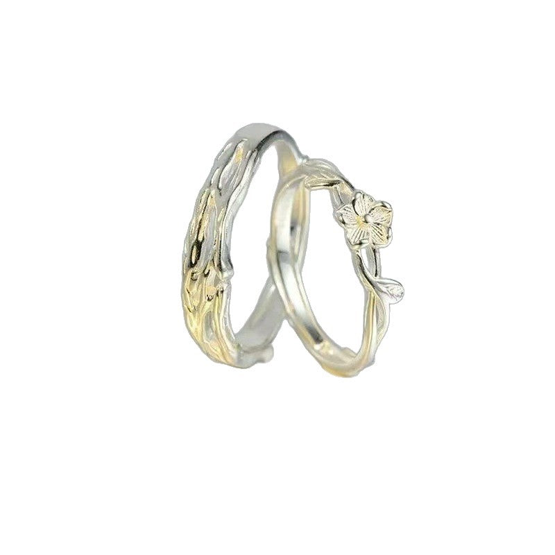 Couple Jasmine Flower Niche Simple Open Gift For Boyfriend Or Rings