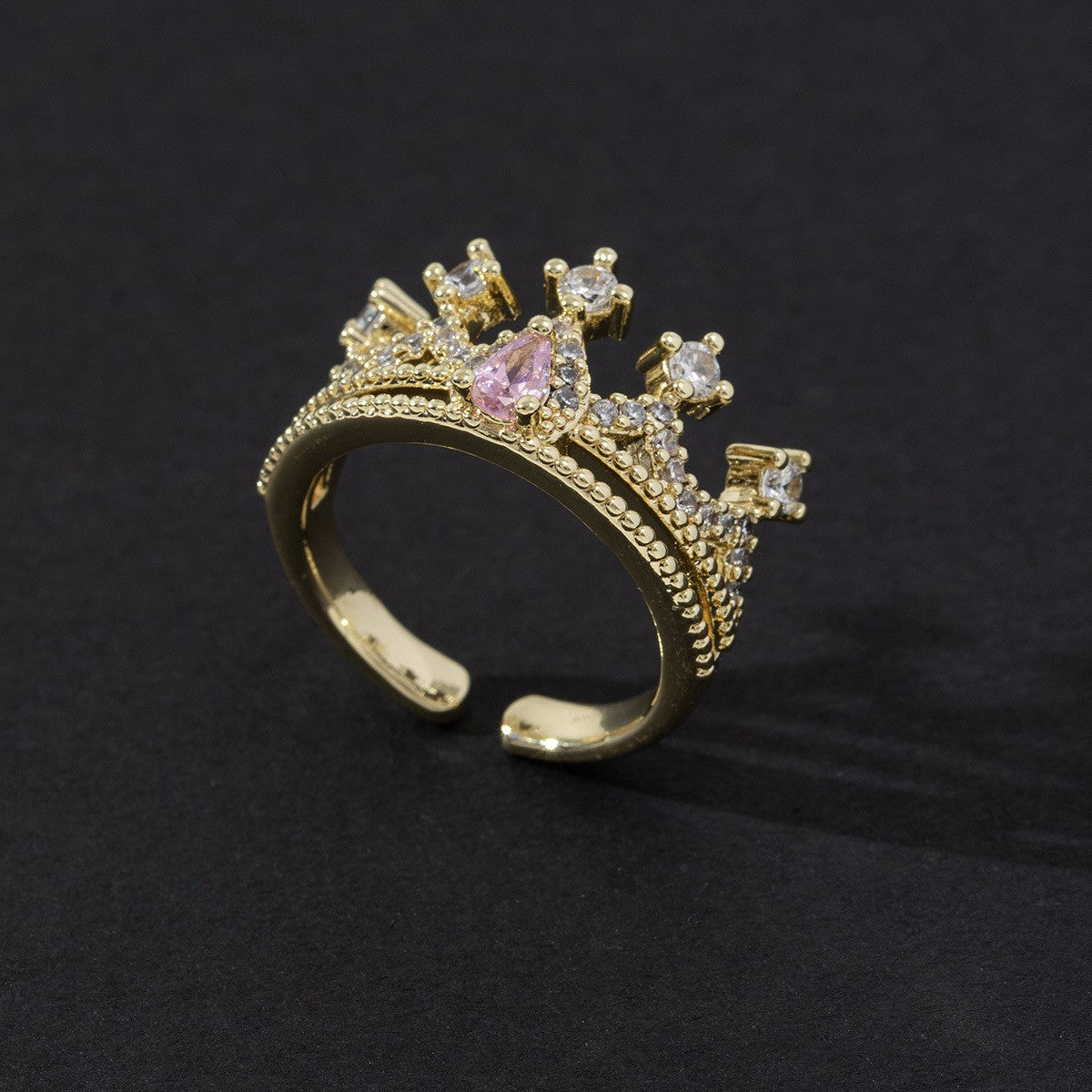 Cute Open Fashion Zircon Female Simple Ring