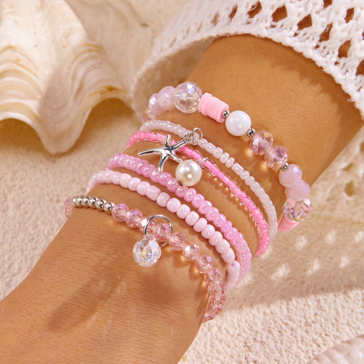 Women's Shell Summer Combination Versatile Niche Bead Bracelet