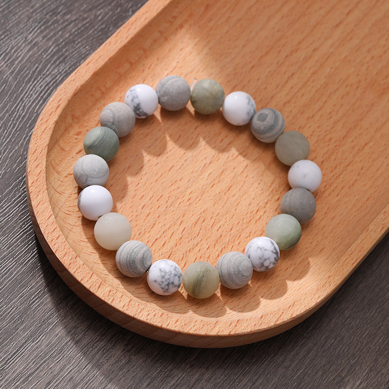 Men's Natural Volcanic Rock Snowflake Stone Beads Vintage Bracelets