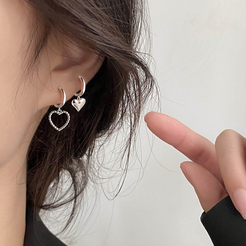 Style Elegant Asymmetry Love Heart Trendy Ear Earrings