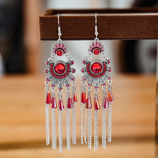 Chinese Style Crystal Long Chain Alloy Your Earrings