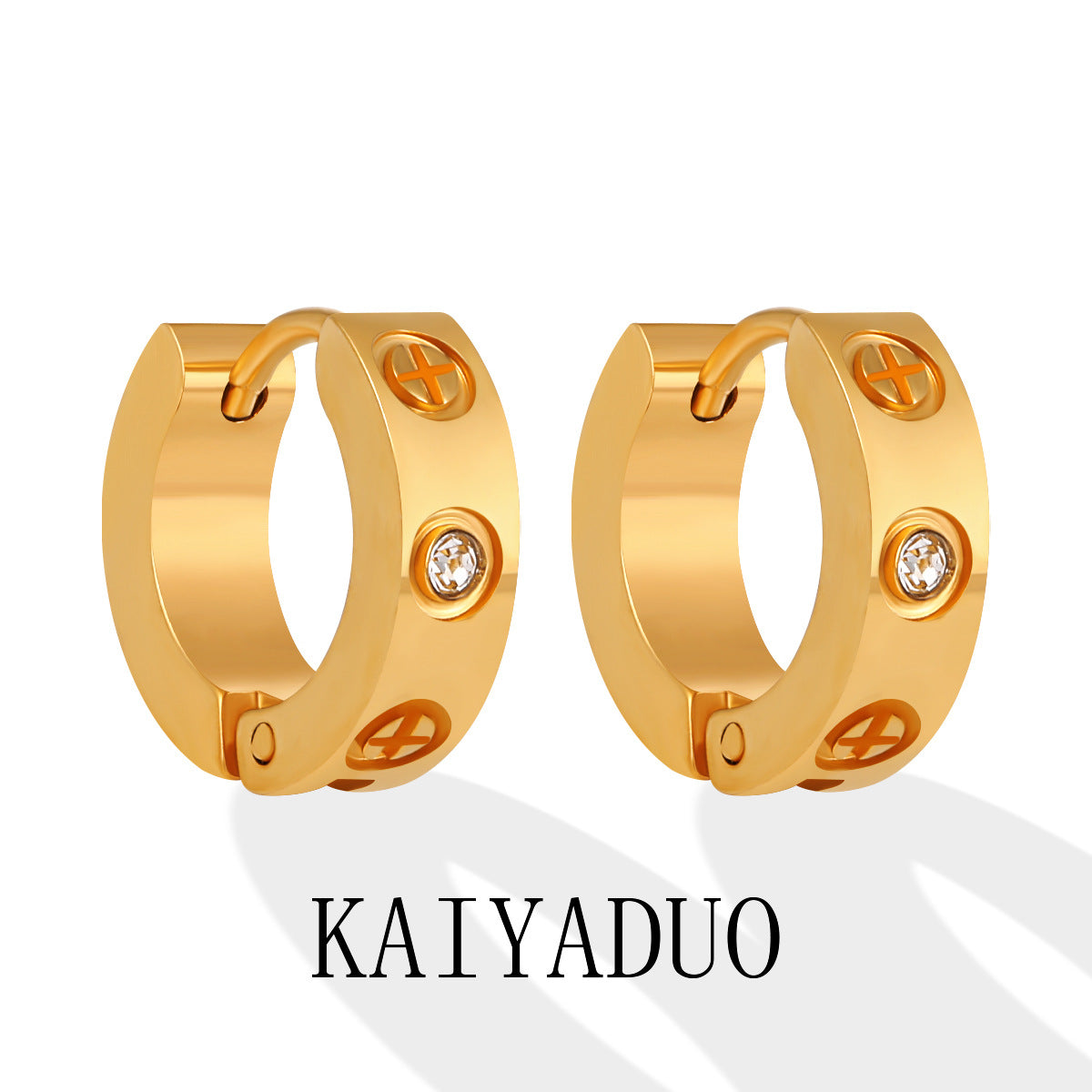 Women's Light Luxury Minority Card Home Rhinestone Fashion Unique Gold-plated High Earrings