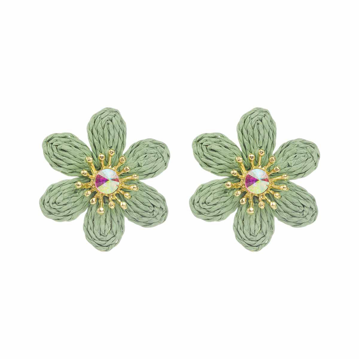 Women's Vacation Style Enamel Color Flower Pearl Light Luxury High-grade Earrings