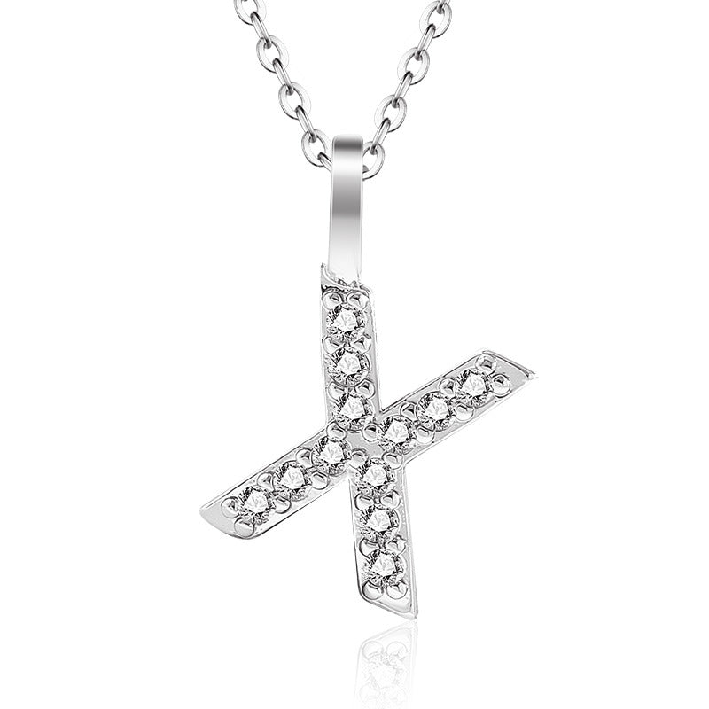 Diamond Inlaid Zircon English Letter Female Pendants