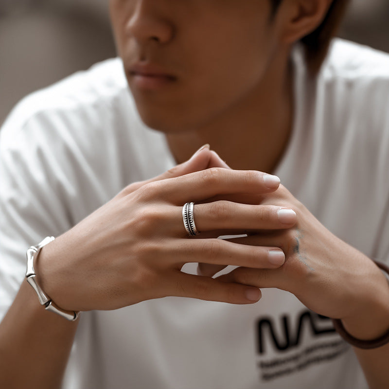 Men's Trendy Hip Hop Retro Hipster Punk Opening Ring