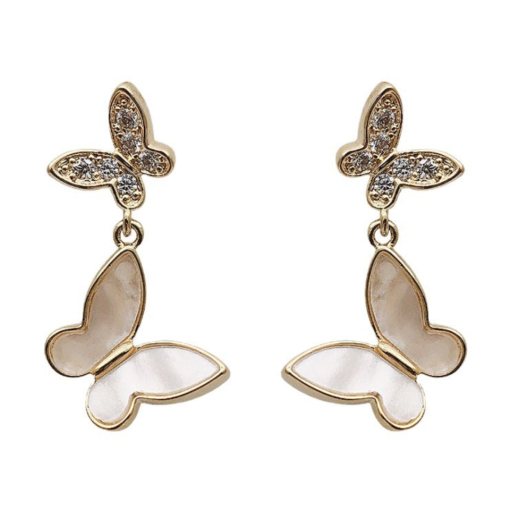 Butterfly Fairy Double Dripping Simple Graceful Earrings