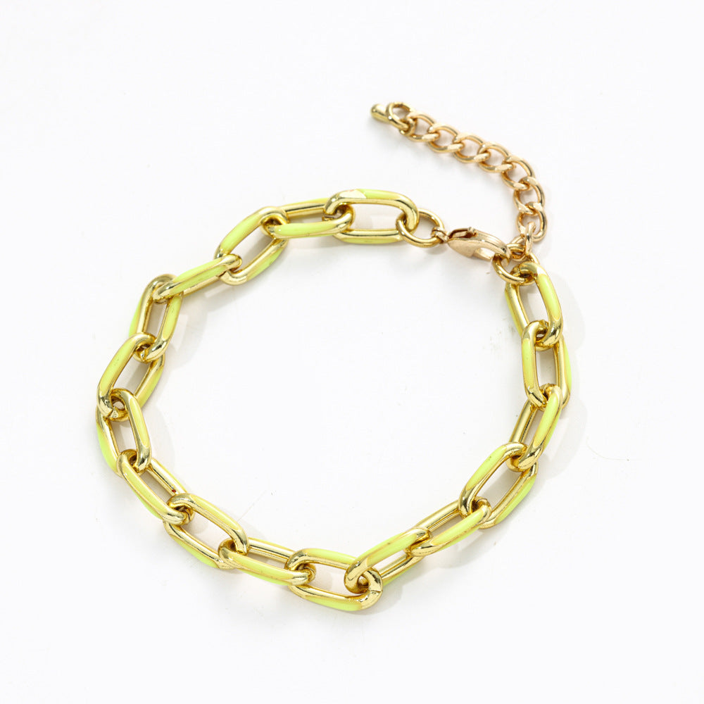 Women's Punk Alloy Oil Dripping Color Bracelets