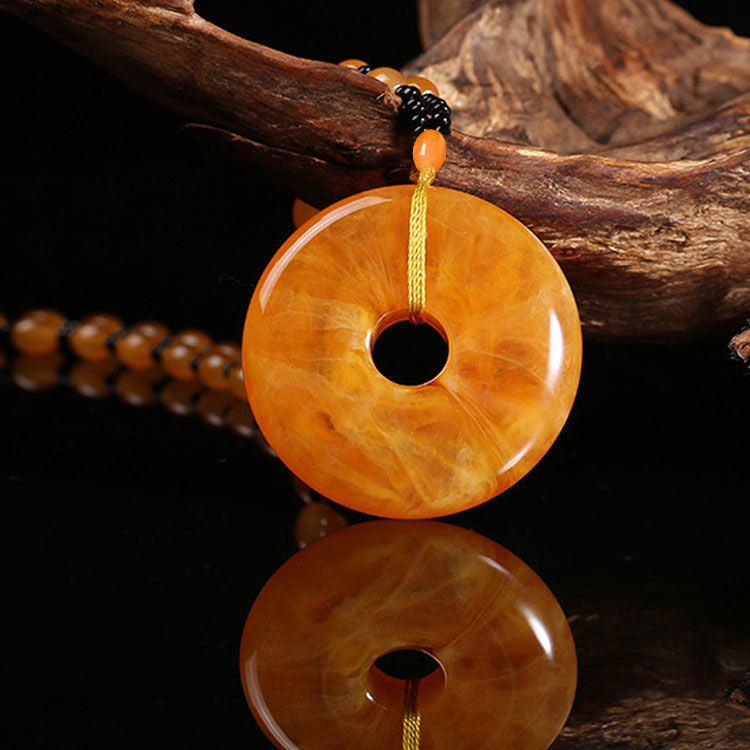 Light Luxury Minority Imitation Old Beeswax Mid-length Sweater Chain Necklaces