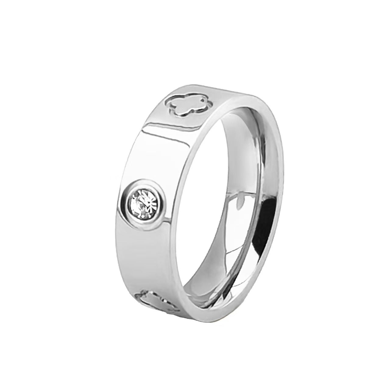 Female No Pigment With Diamond Design All Match Index Finger Ring