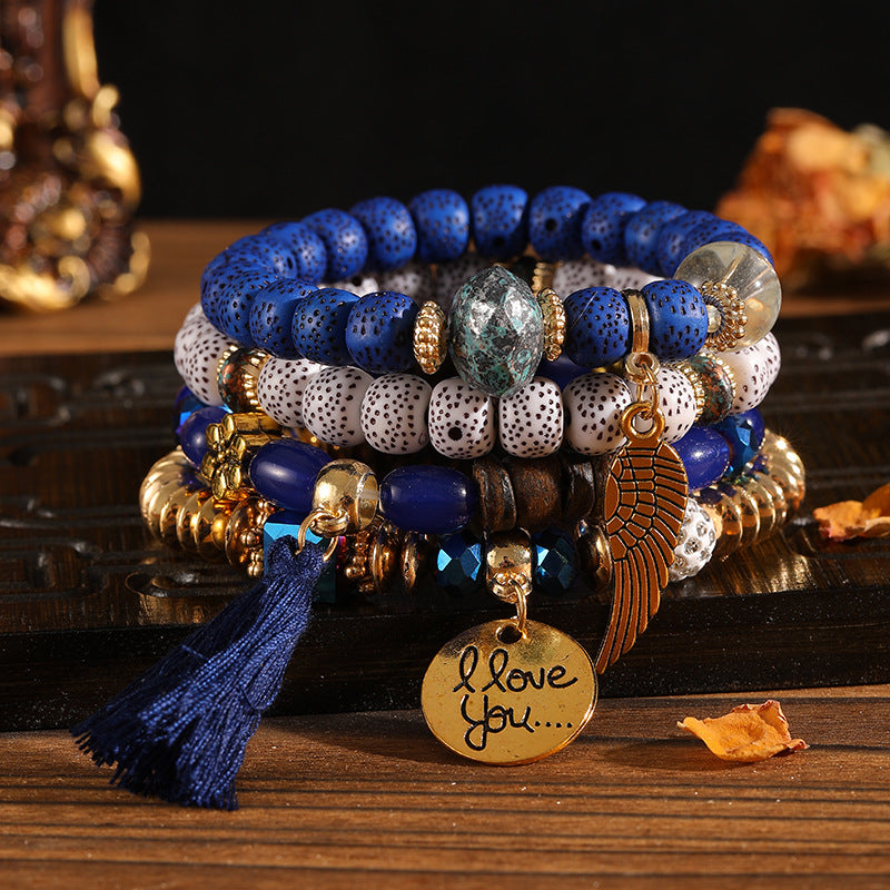Fashion Beaded Vacation Style Dopamine Decompression Stretch Micro Glass Bead Bracelets