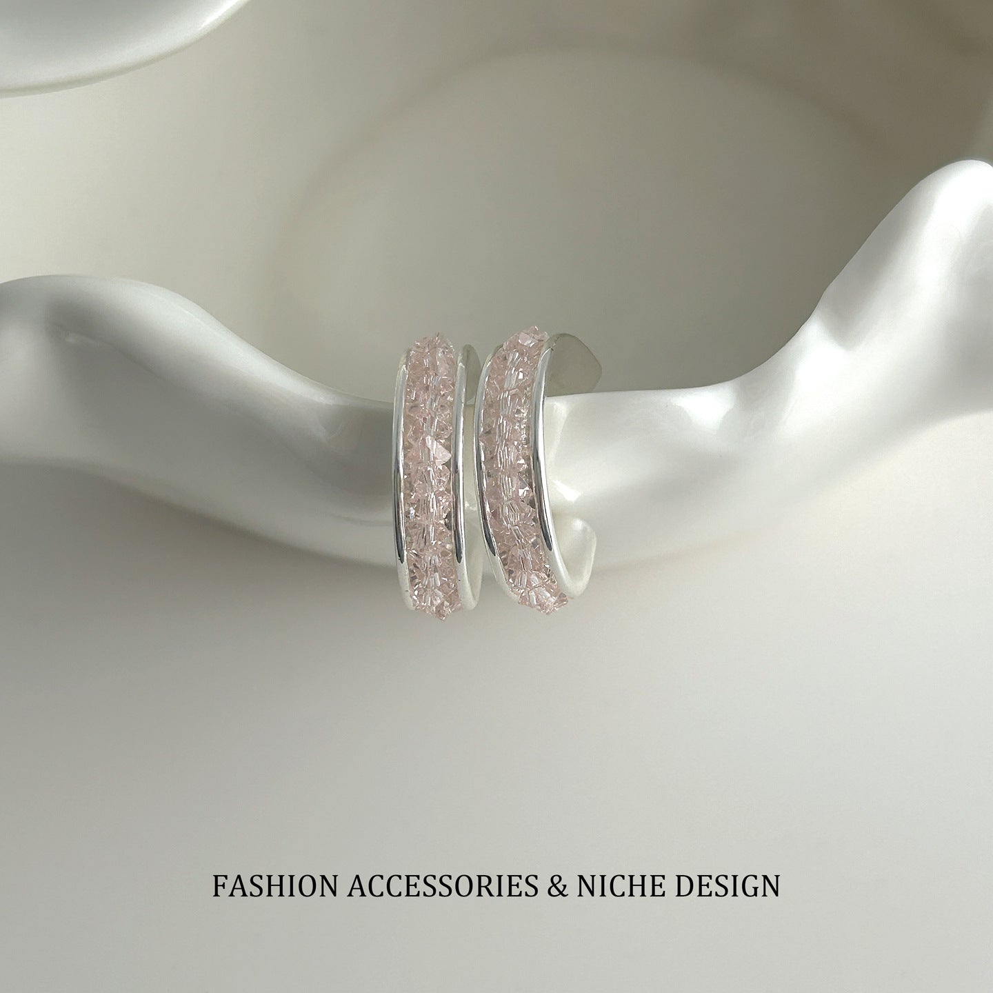 Irregular Design Color Crystal Zircon Ear Niche Rings