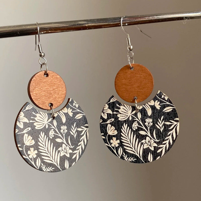 Wood In The Forest Retro Tassel Rings
