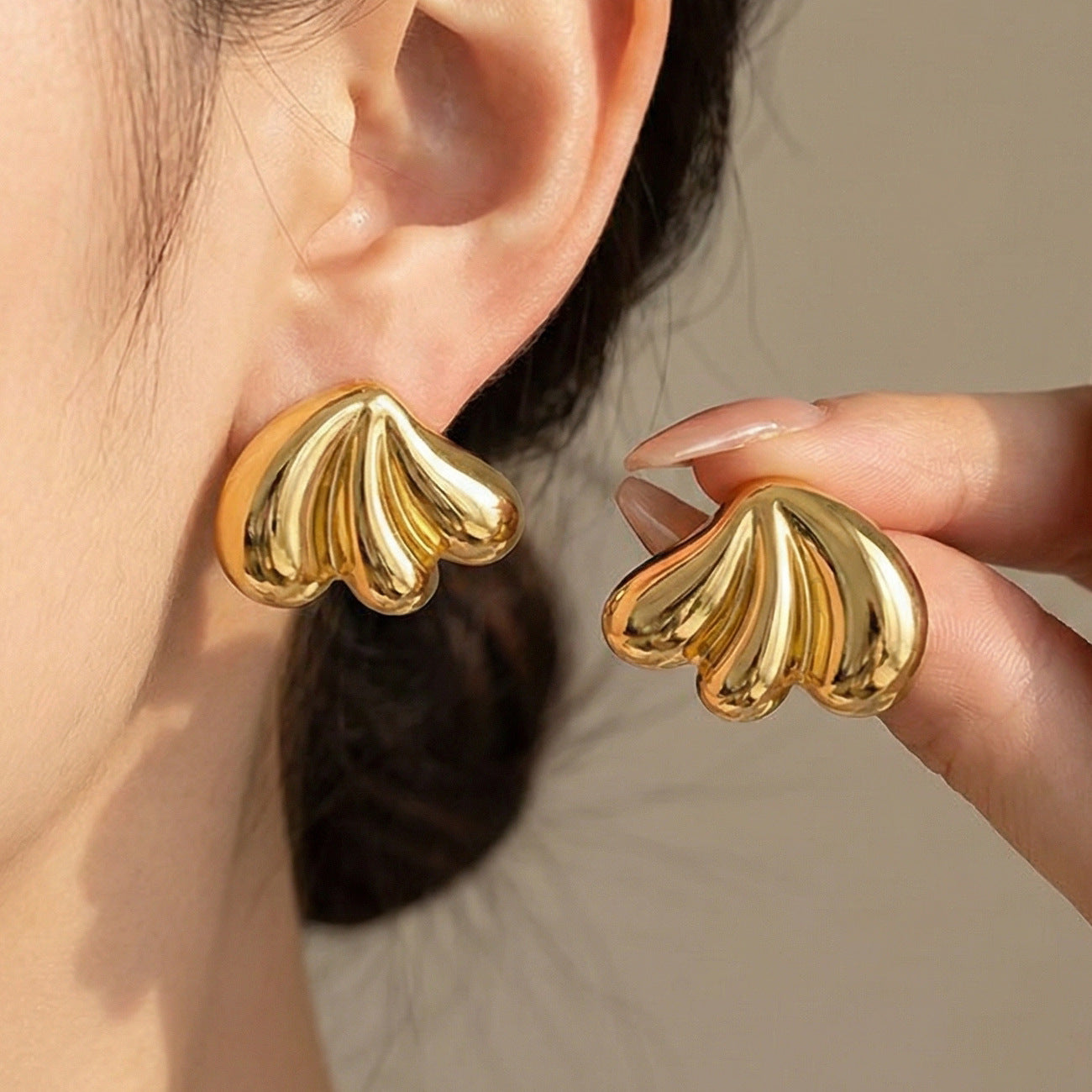 High-grade Stainless Steel Geometric Irregular Ear Stud Earrings