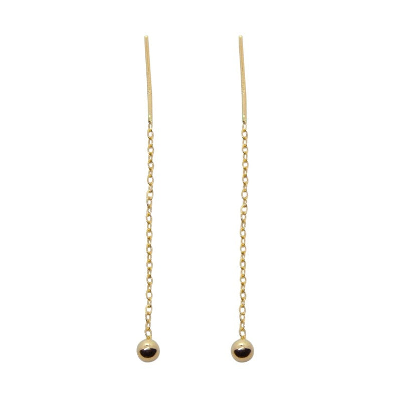 Lin Titanium Steel No Fading Tassel Small Earrings