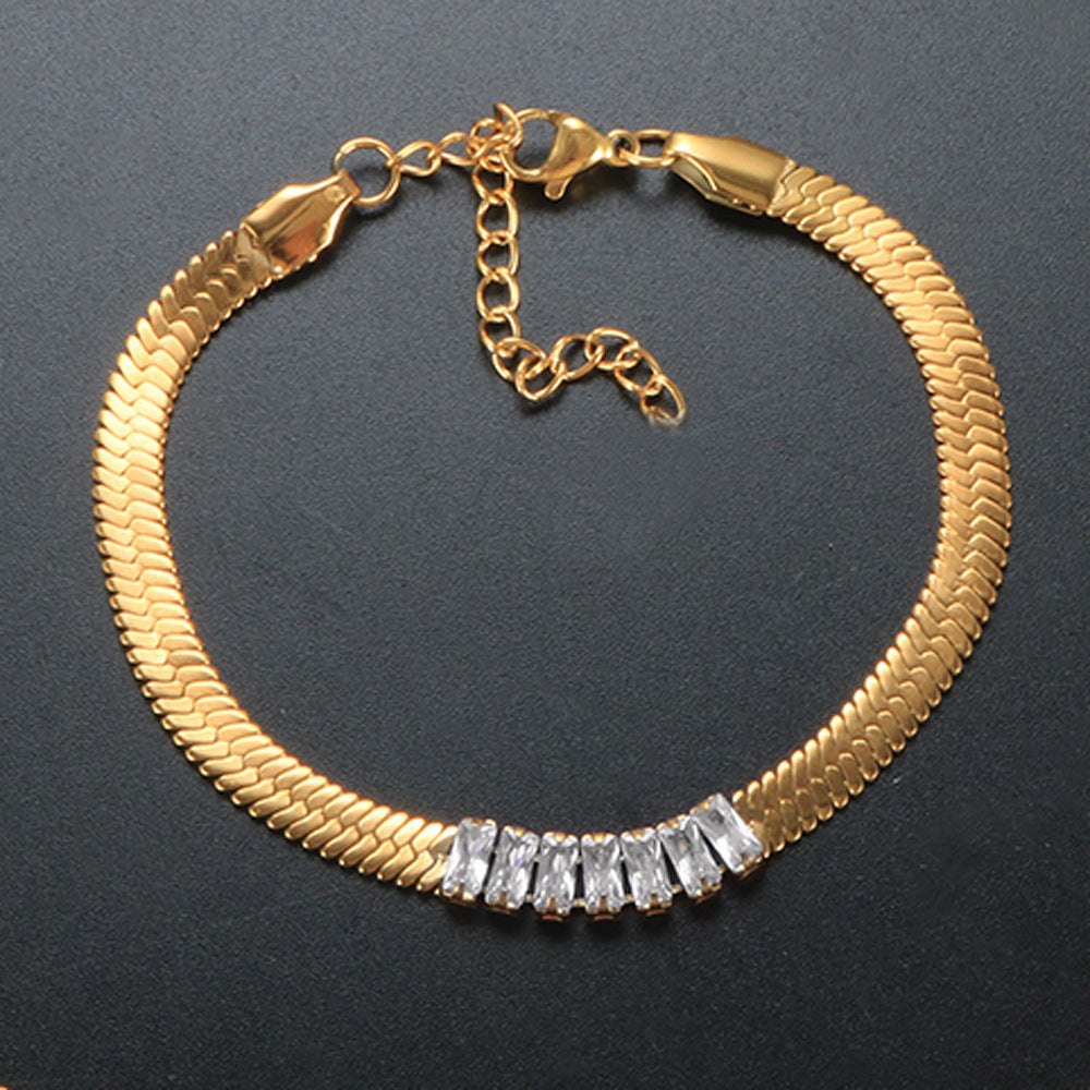 Stainless Steel Snake Bones Chain Simple Gold-plated Fashion Bracelets