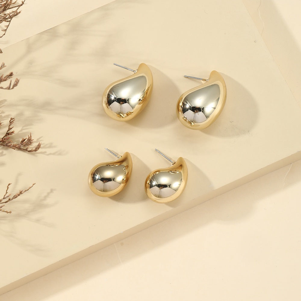 Women's Graceful Simple Gold Water Drop High-grade Earrings
