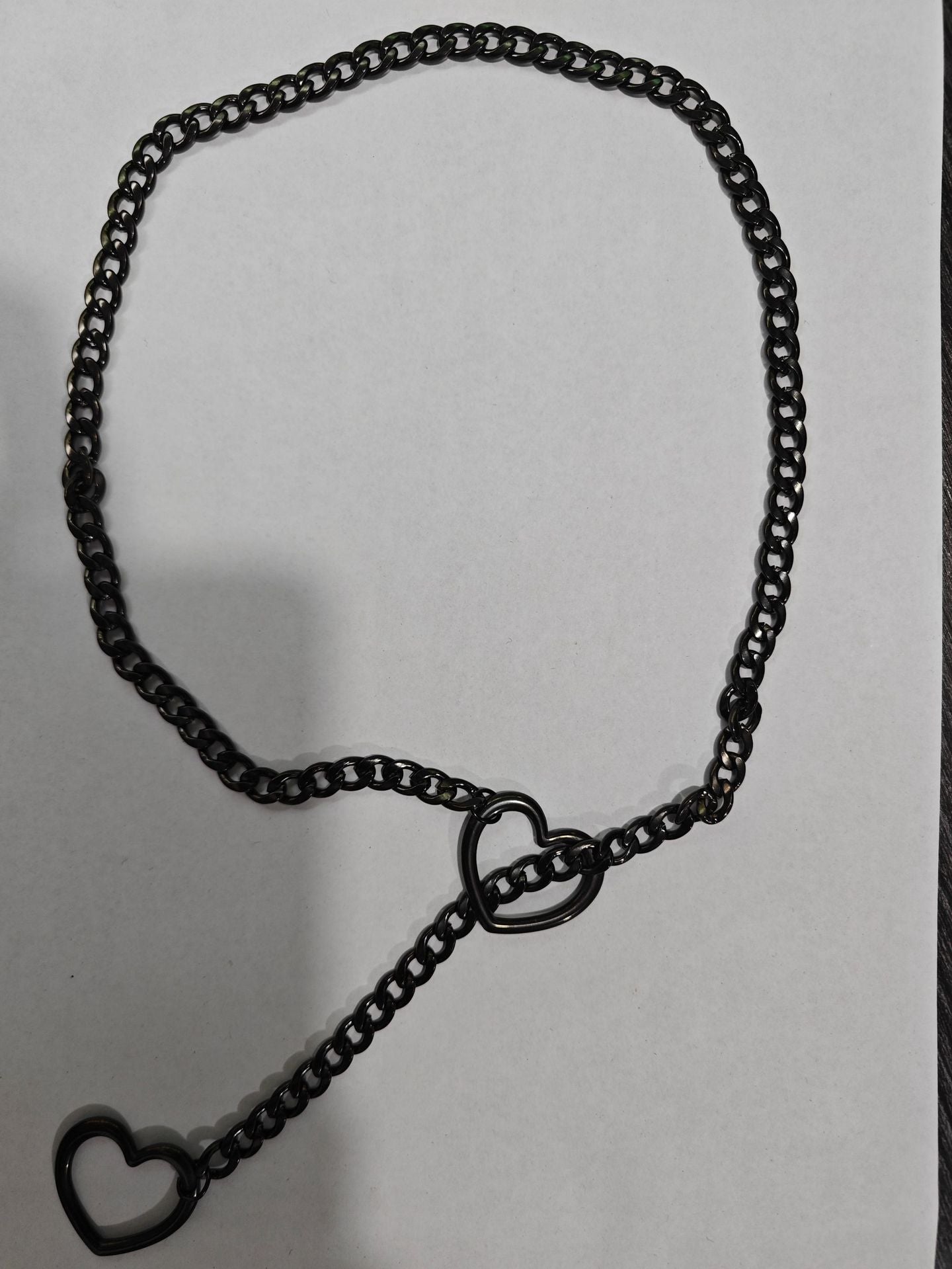 Punk Gothic Cuban Adjustable Love Heart Necklace