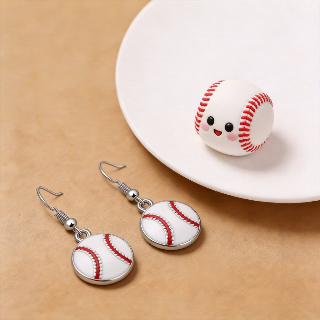 Alloy Dripping Oil Ear Hook Style Personality Commemorative Gift Football Earrings