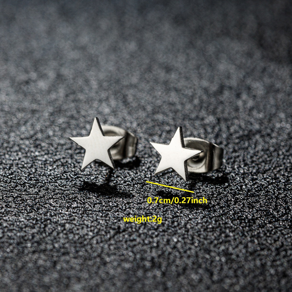 French Style Personality Female Simple Stainless Steel Fresh Pentagram Fashion Stud Earrings