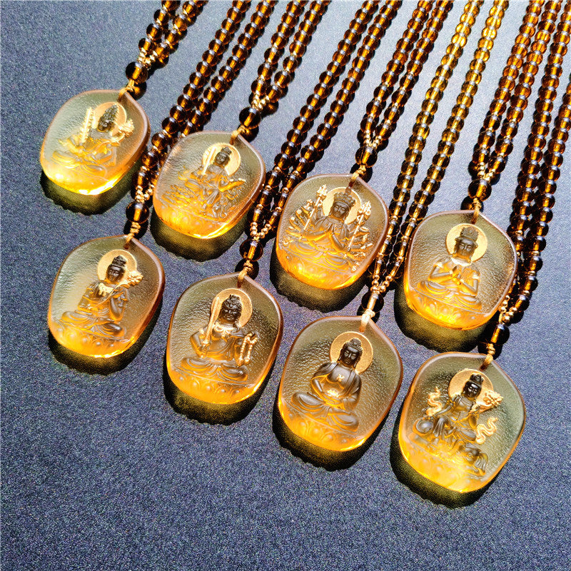 Gilding Glaze Eight Patron Saints Zodiac Necklace