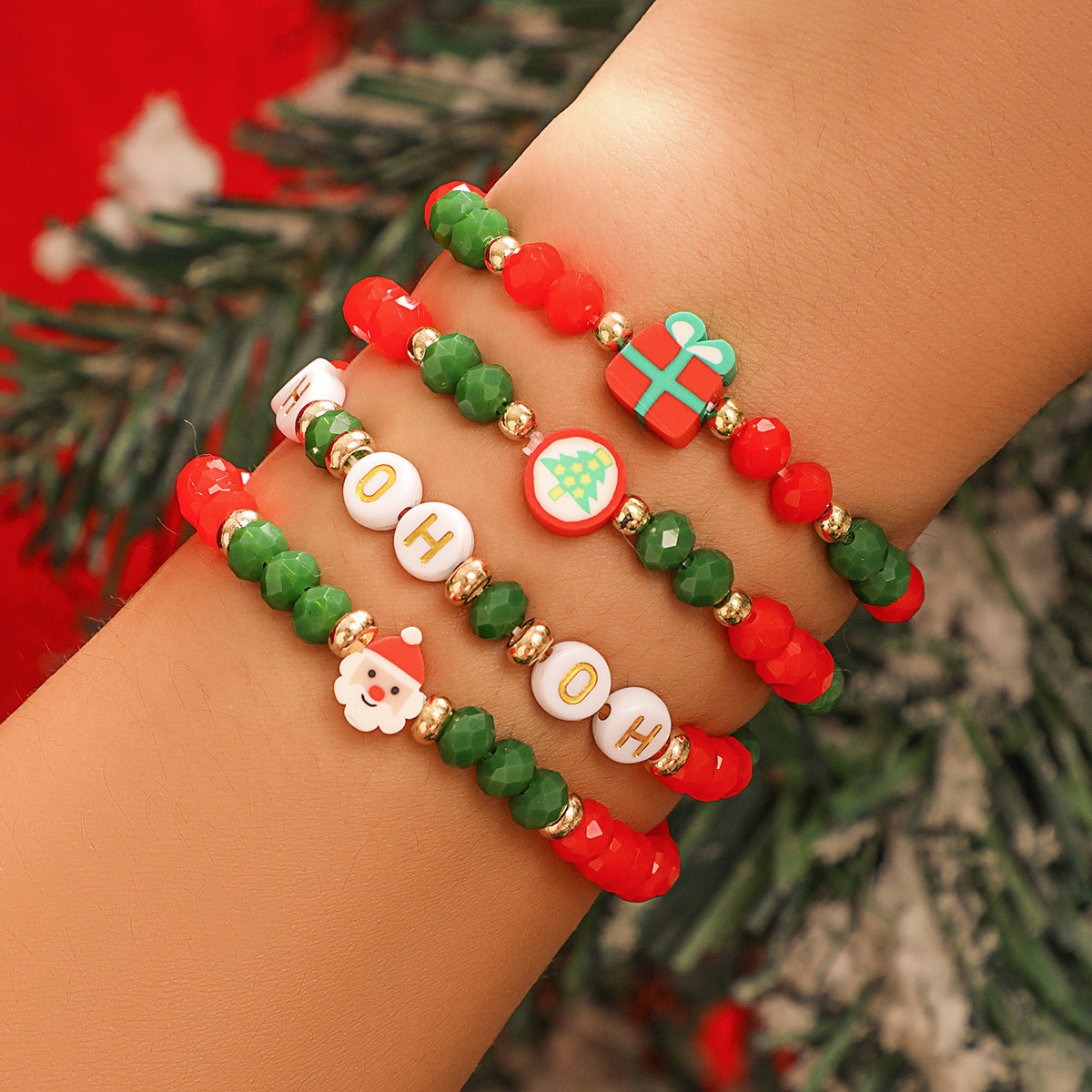 Women's Holiday Gift Santa Claus Suits Snowman Bracelet