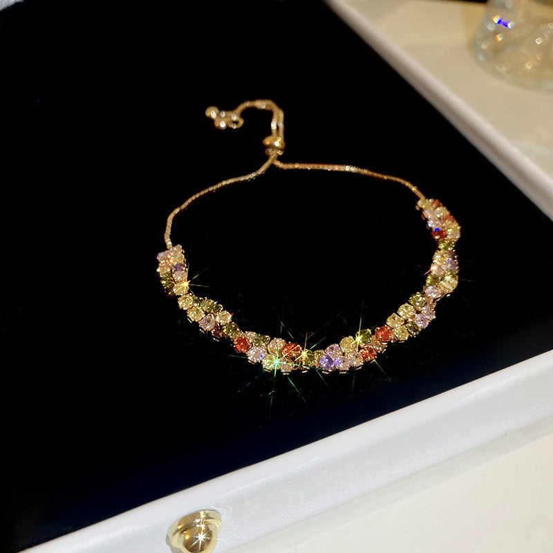 Women's Inlaid Zircon Drawable Fashion Affordable Luxury Style Elegant Graceful Design Bracelet