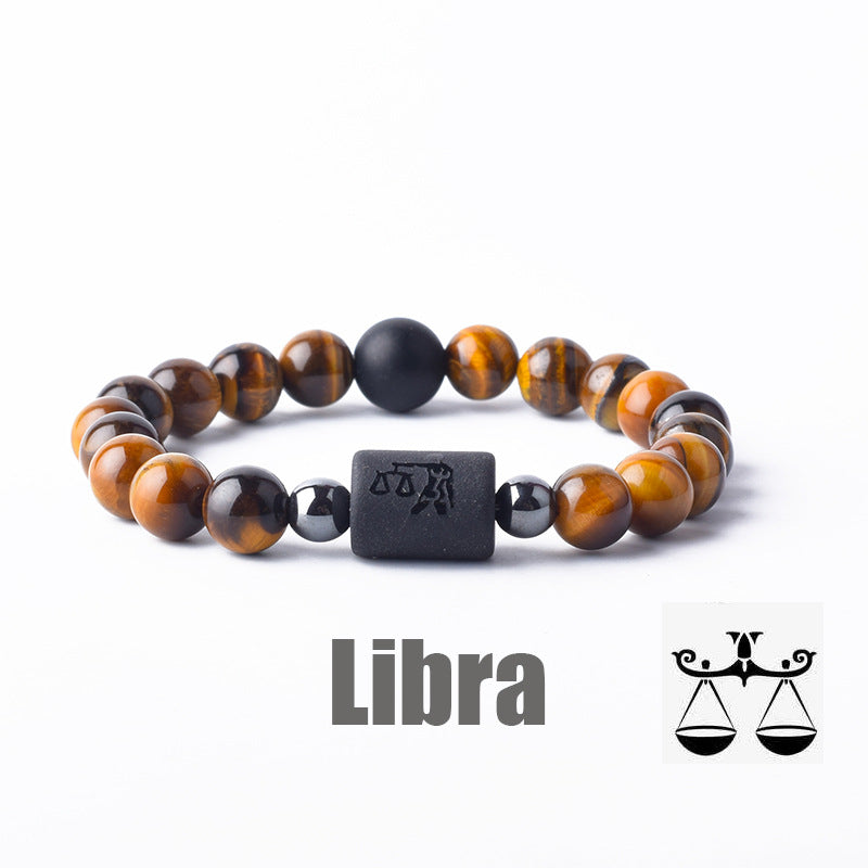 Constellation Natural Stone Beaded Twee Tigereye Bracelet