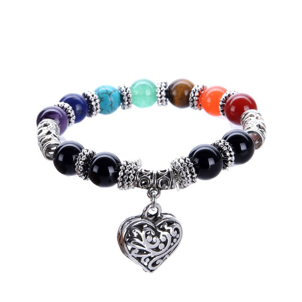 Women's Colorful Natural Stone Agate Bead Couple Bracelet