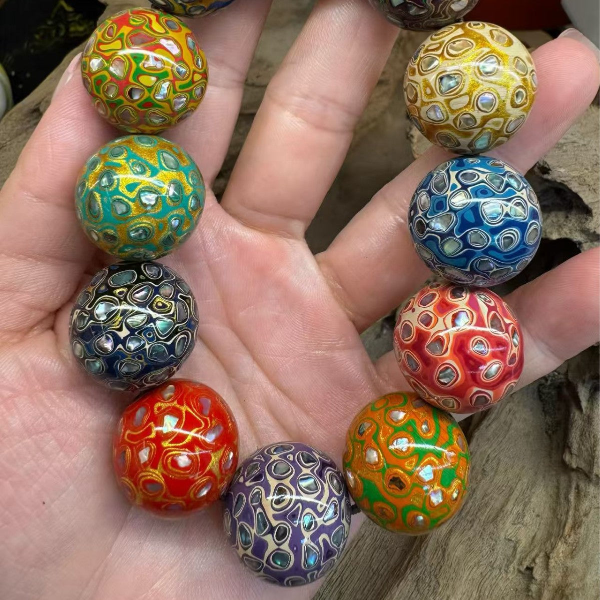Paint Beads Wooden Beaded Screw Craft Color Amusement Bracelets
