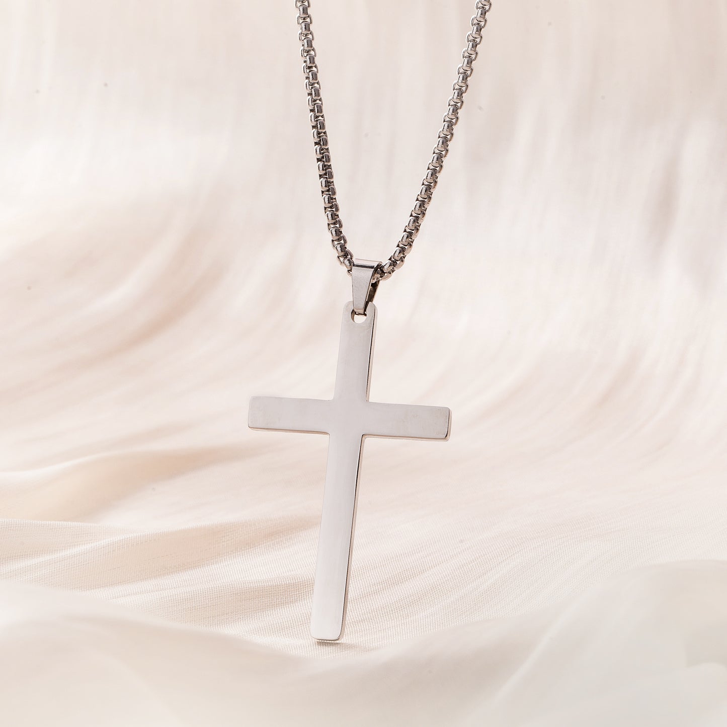 Men's Long Stainless Steel Sweater Chain Gold Plating Simple Geometric Necklaces