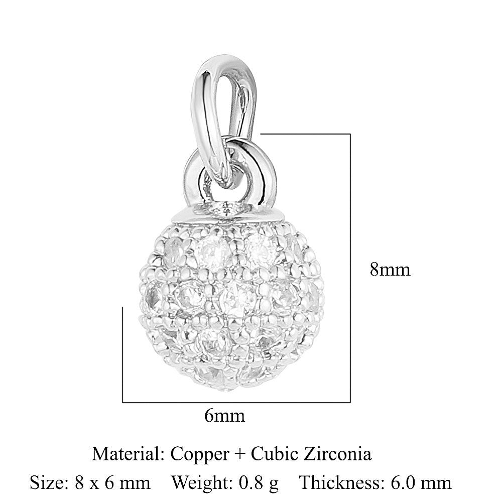 Love Copper Zircon Round Ball Beetle Ornament Pendants