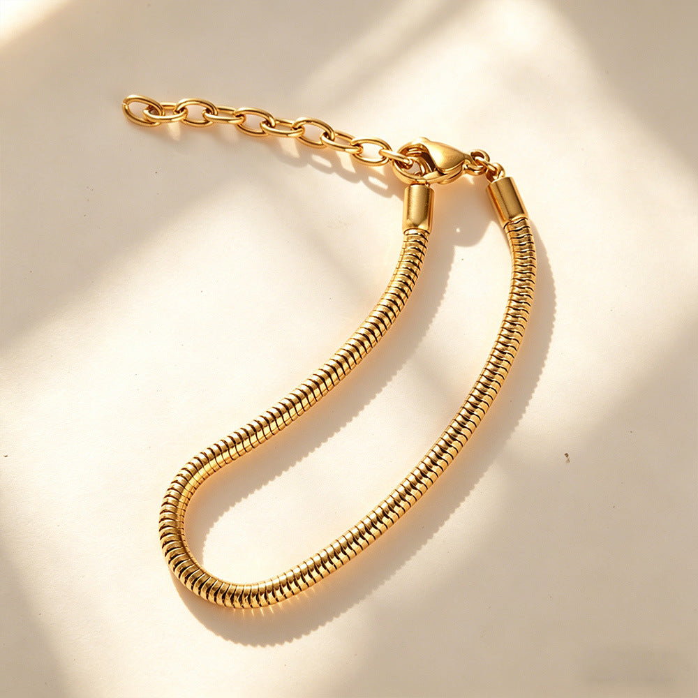 Bone Chain Lobster Buckle Adjustable Beads Beaded Bracelet