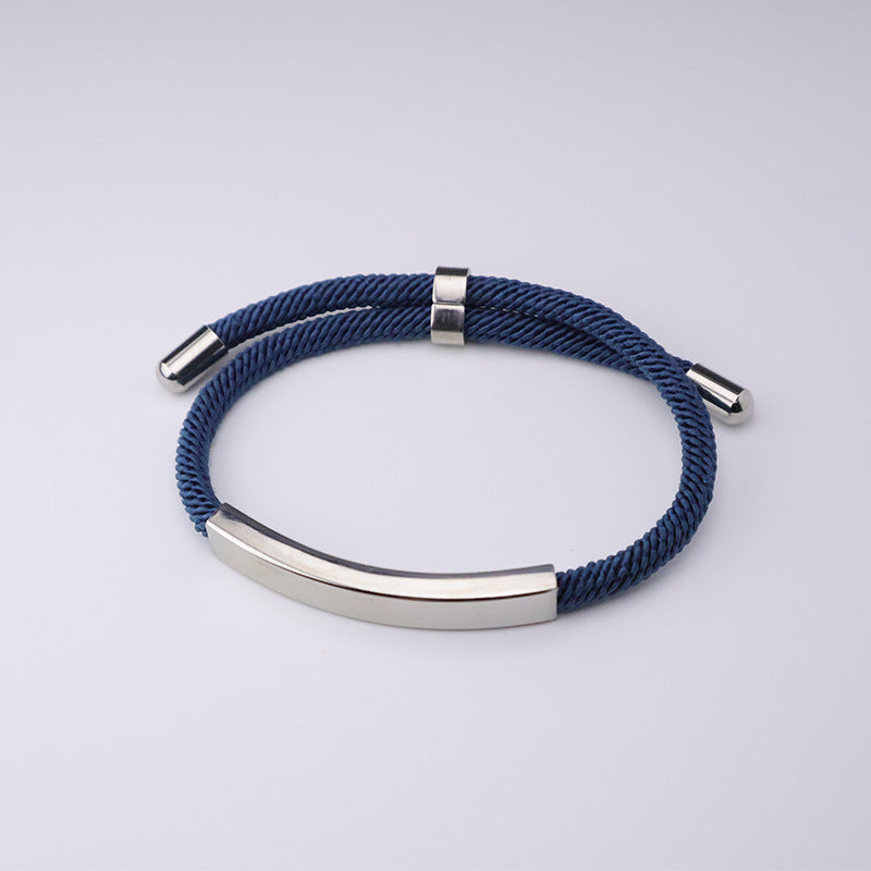 Lettering Printing Material Stainless Steel Small Gift Titanium Woven Hand Bracelets
