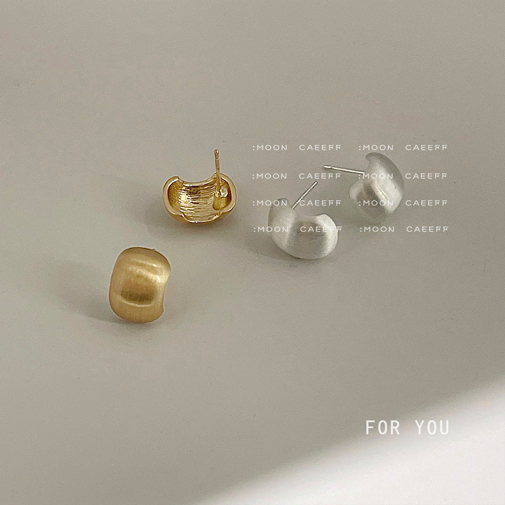 Sier Needle Brushed Matte Gold Frosted Metal Rings