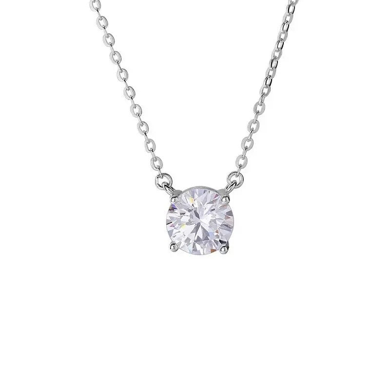 Women's Sterling Sier Nose Droppings Diamond Classic Mini Single Zircon Clavicle Necklace