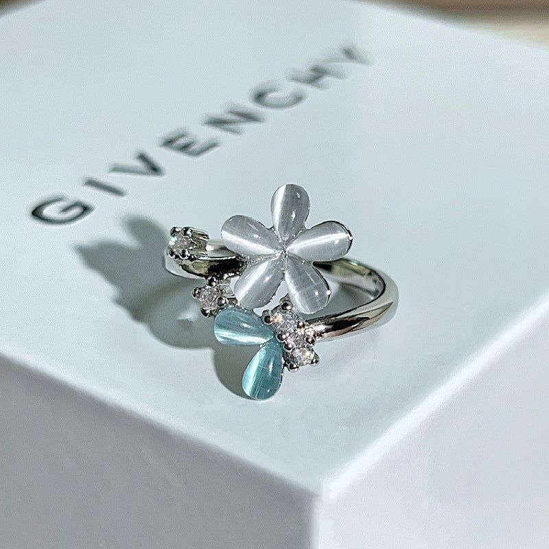 Glacier Blue Dream Cold Sea Enamel Butterfly Ring