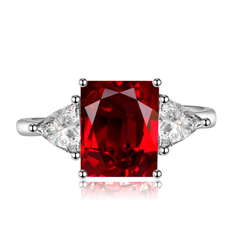 Square Diamond Female Geometric Triangle Open Engagement Rings