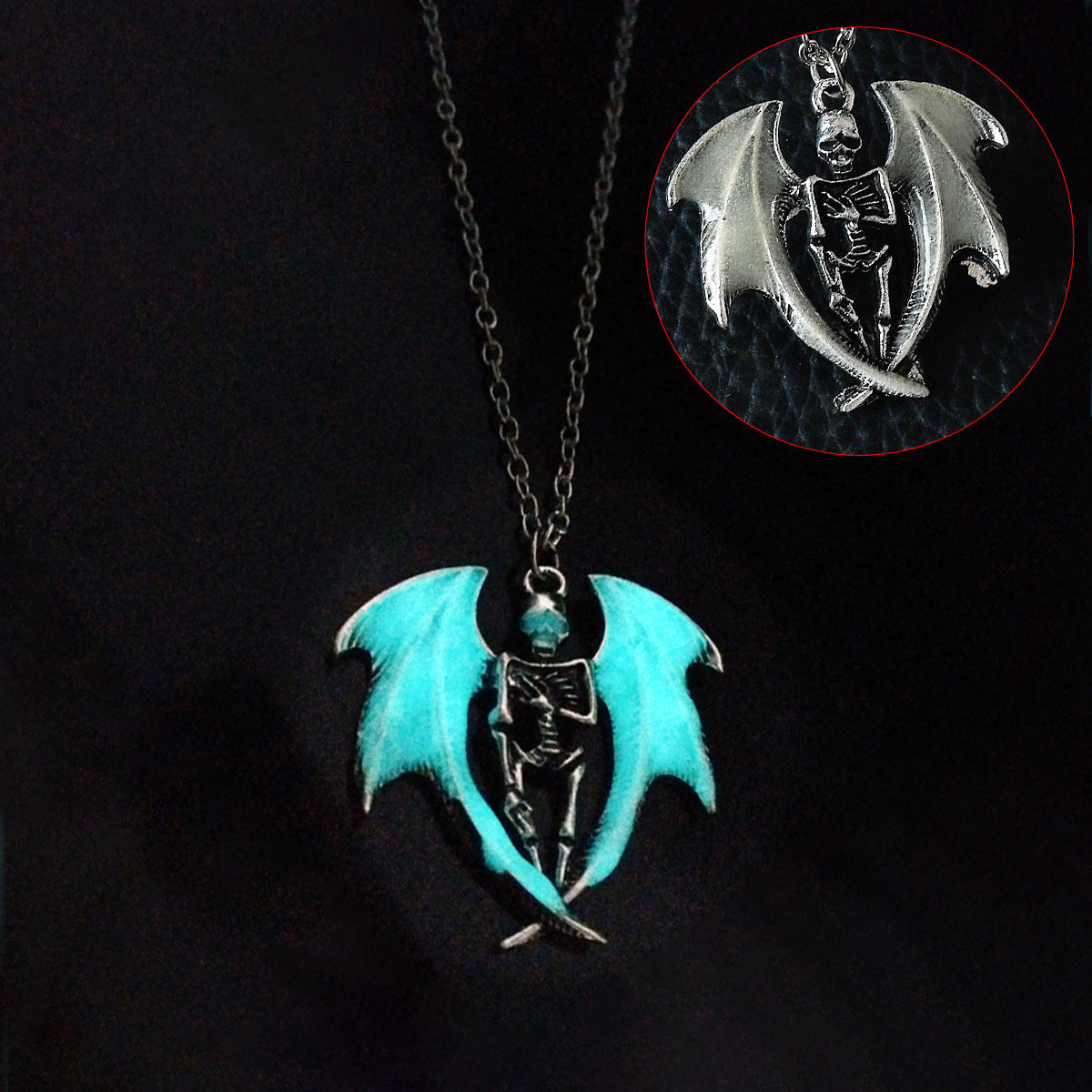 Accessories Nightclub Rock Night Light Wing Dragon Treasure Necklaces