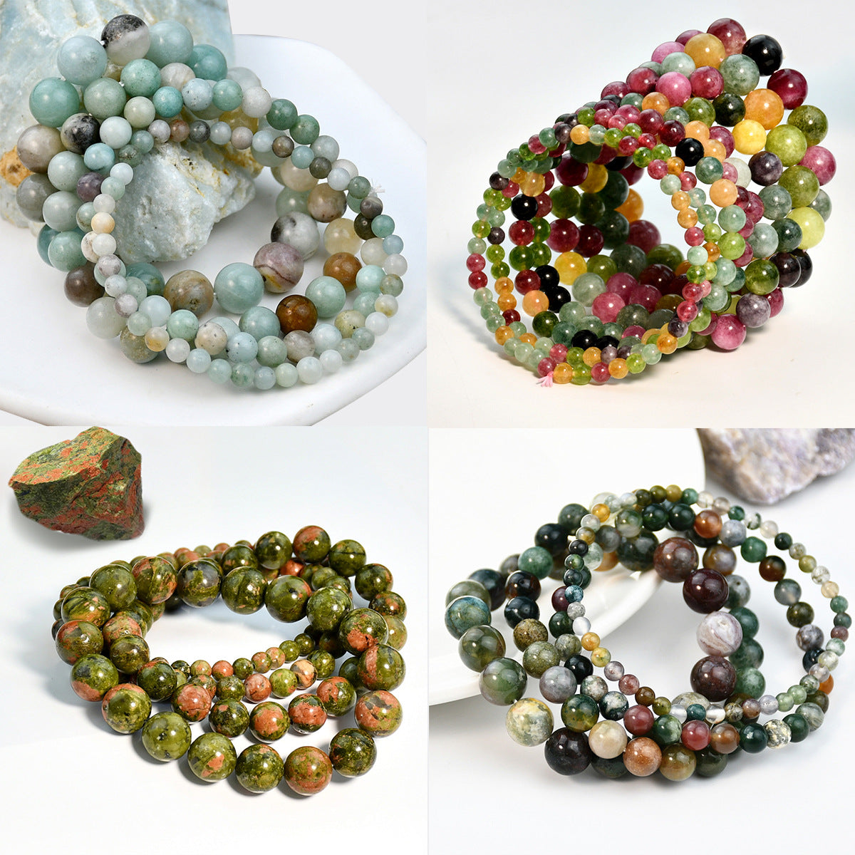 Handmade Beaded Natural Stone Female Summer Bracelets