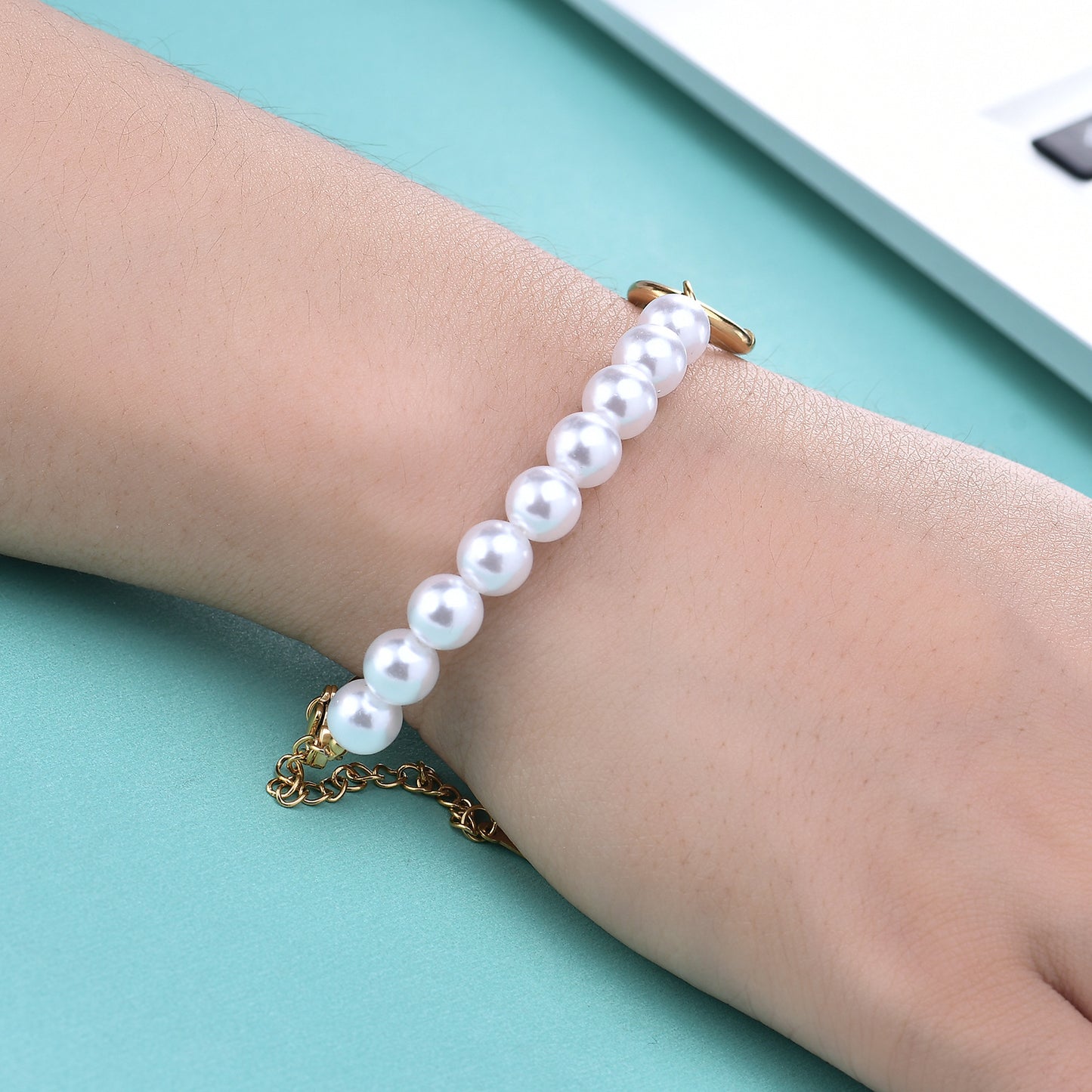 Simple Graceful Imitation Pearl Pin Chain Bracelets