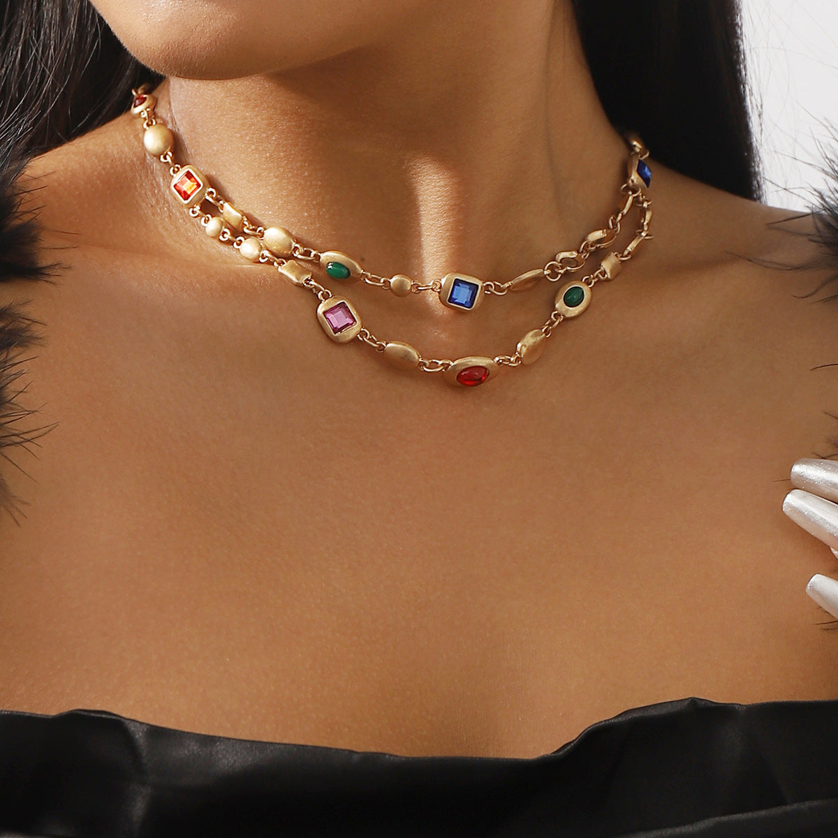 Ethnic Style Diamond Light Luxury Delicate Sense Necklace