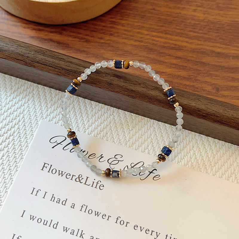 Natural Stone Crystal String Beads Style Design Dopamine Bracelet