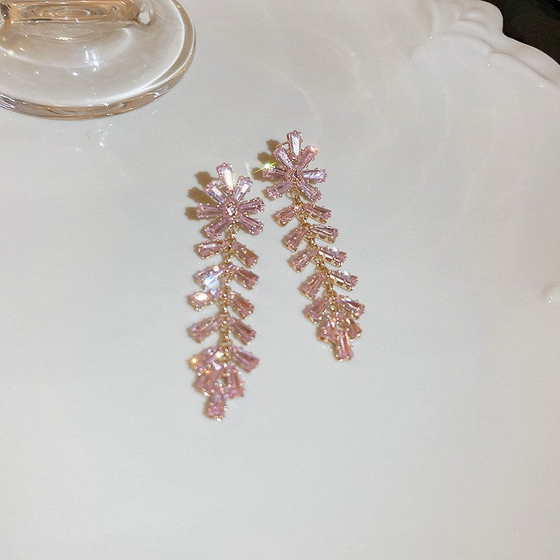 Zircon Butterfly Water Drop Ear Female Rings