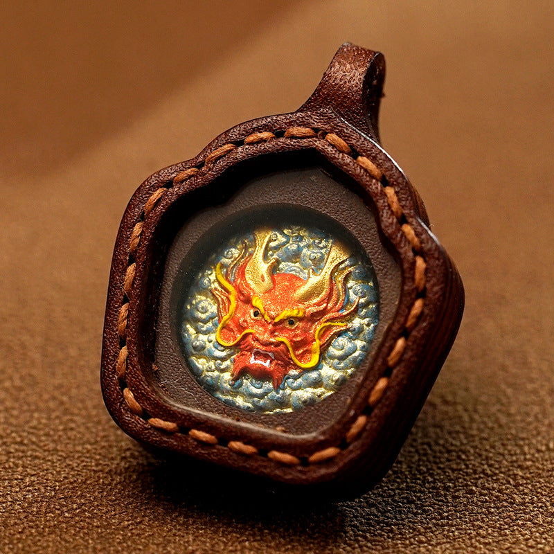 Leather Shell Tibetan Wipe Cover Niche For Statue Pendants