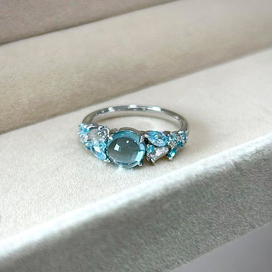 Female Glass Texture Palace Style Fresh Rings