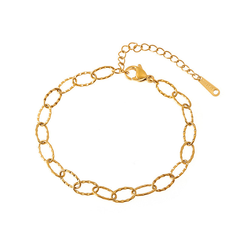 Gold Light Luxury Design Simple Titanium Steel Adjustable Bracelet