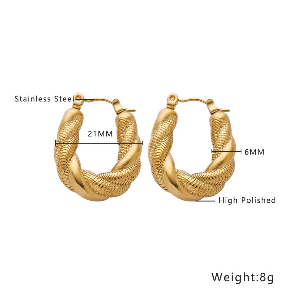 High-grade Gold Stainless Steel Twist Titanium Woven Rings